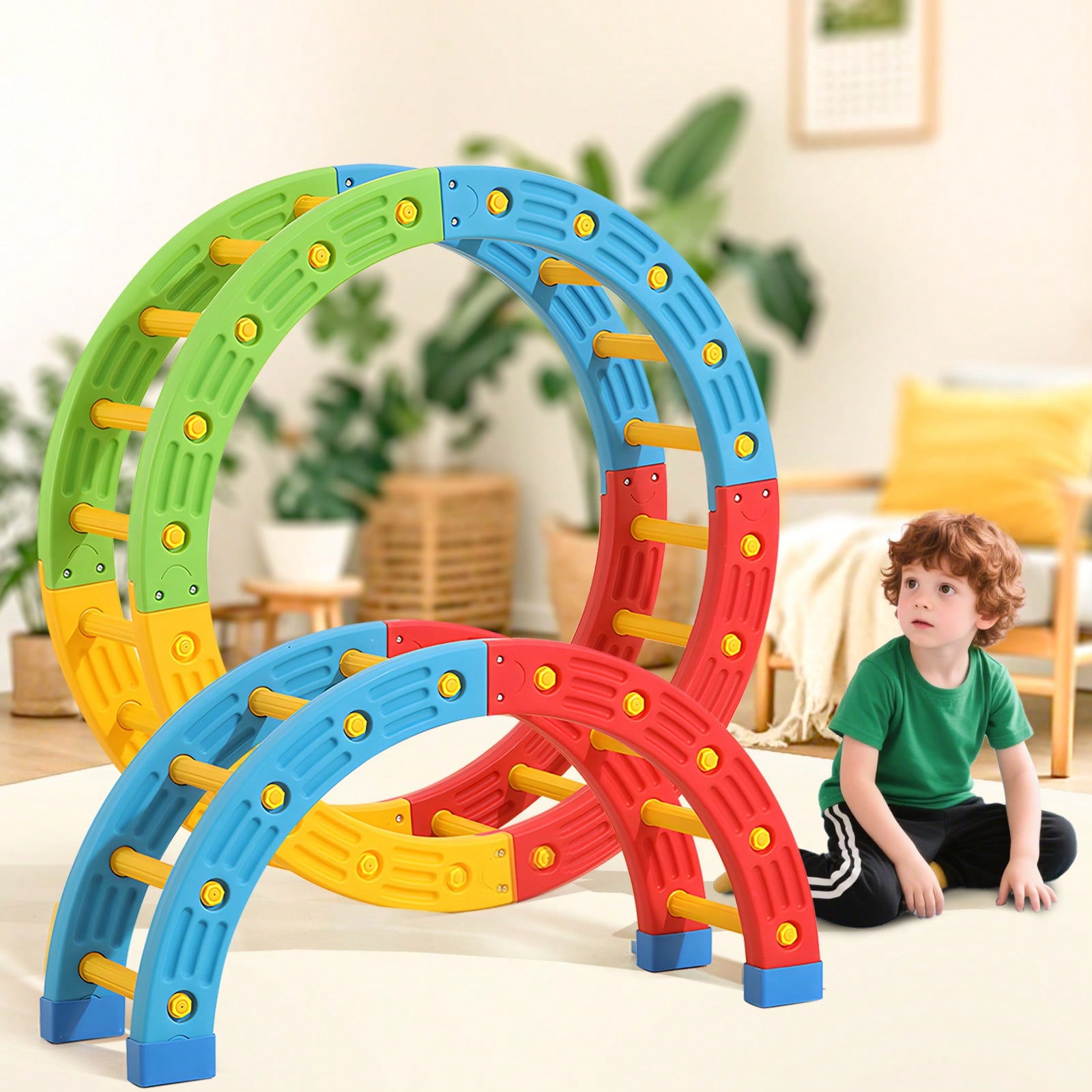 Kids Toys 3 Year Old - GCCSJ 2-In-1 Foldable Toddler Climbing Toys