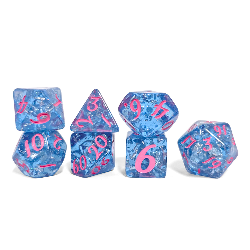 7Pcs/set Blue Color Resin Dice - огляд і ціна Kids Toys Entertainer