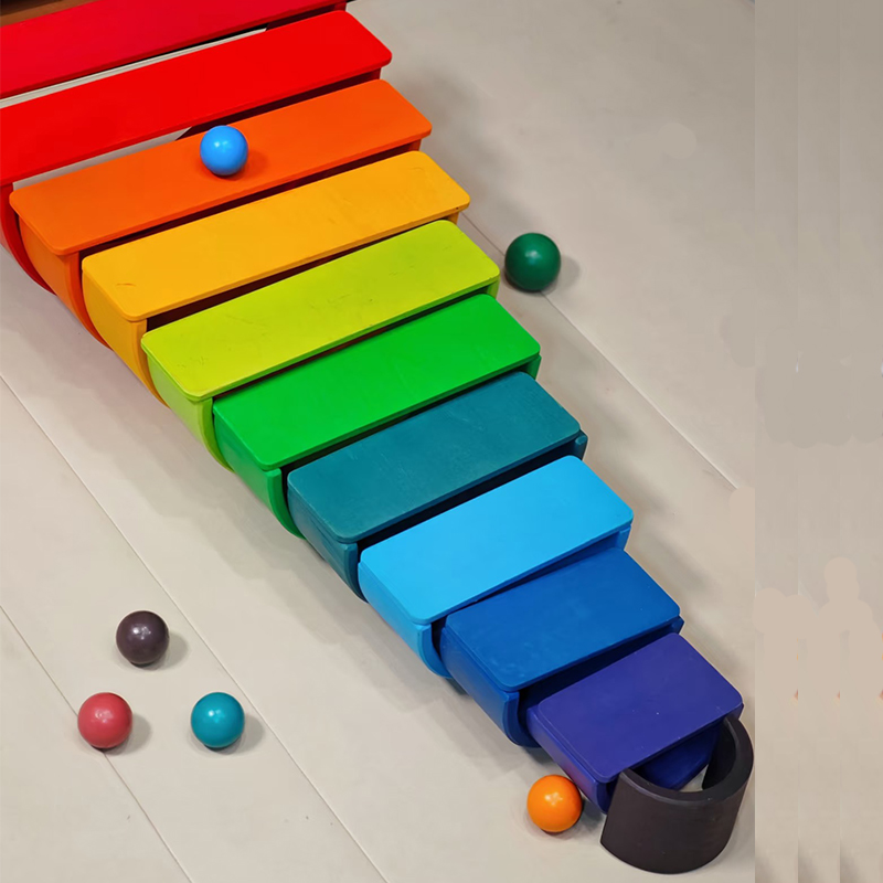 Wooden Rainbow Block Colorful  - огляд і ціна Wooden Blocks Stacking