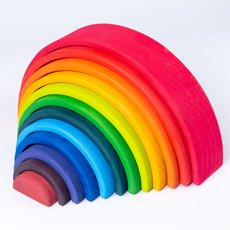 Wooden Rainbow Block Colorful  - огляд і ціна Wooden Blocks Stacking
