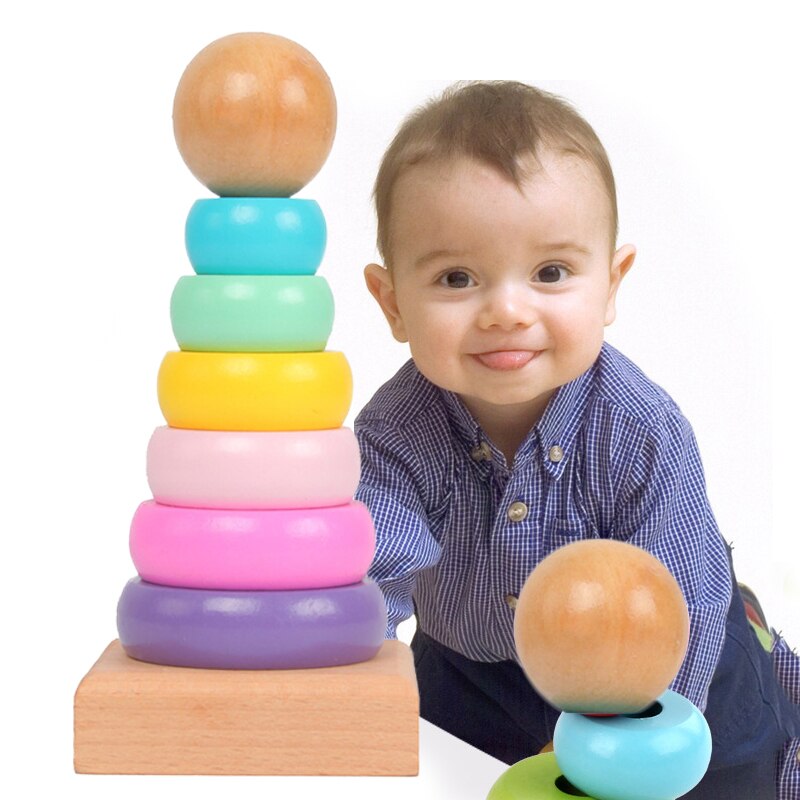 Children Rainbow Tower Ferrule - огляд і ціна Wooden Blocks Stacking