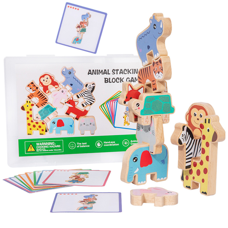 Wooden Animal Stacking Blocks  - огляд і ціна Wooden Blocks Stacking