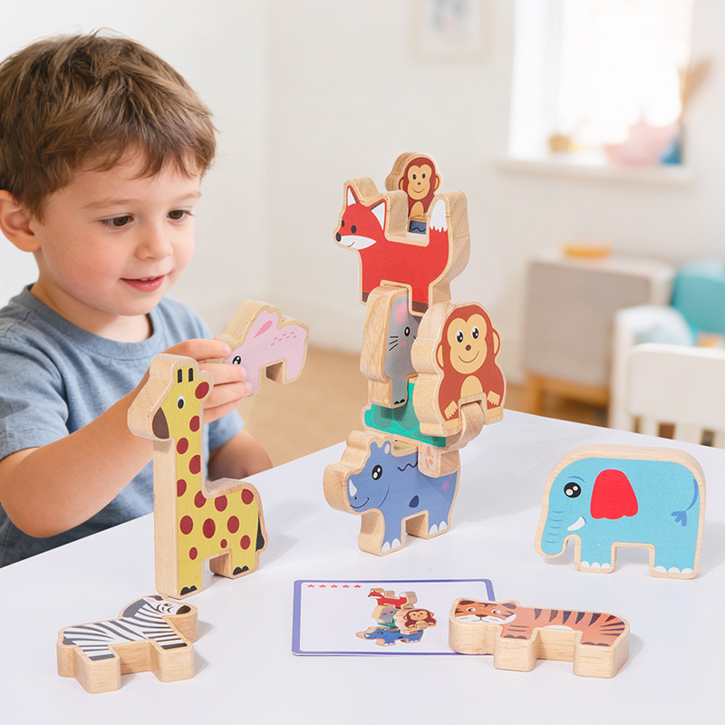 Wooden Animal Stacking Blocks  - огляд і ціна Wooden Blocks Stacking