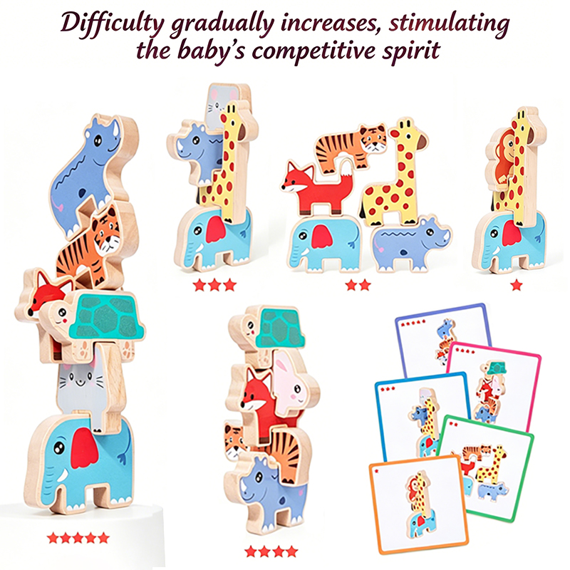 Wooden Animal Stacking Blocks  - огляд і ціна Wooden Blocks Stacking