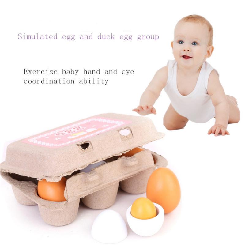 6Pcs Kitchen Wooden Artificial - огляд і ціна Kids Toys Play Egg