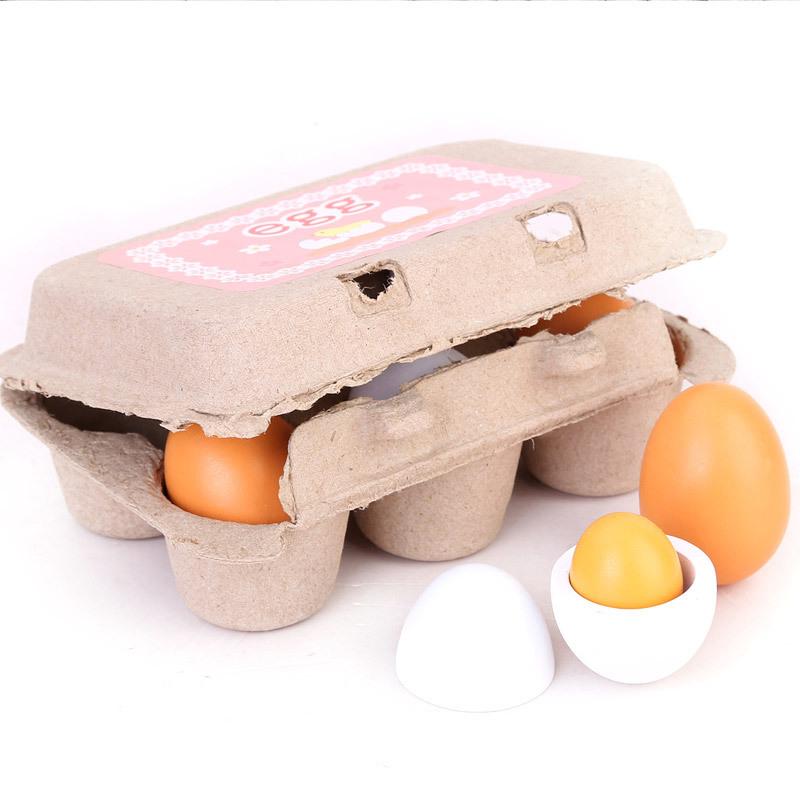 6Pcs Kitchen Wooden Artificial - огляд і ціна Kids Toys Play Egg