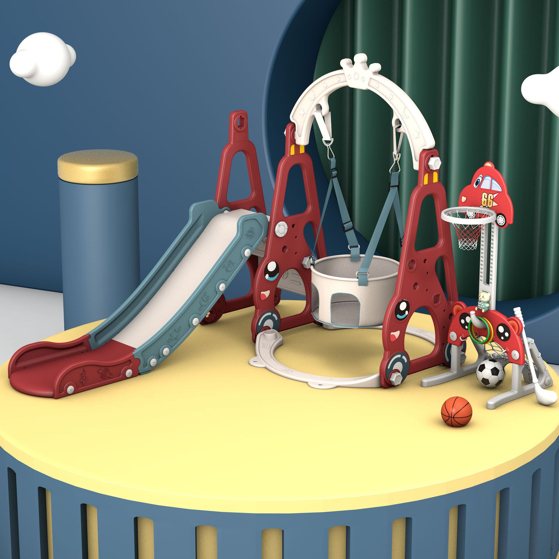 7-in-1 Kids Slide Swing Combin - огляд і ціна Kids Toys Entertainer