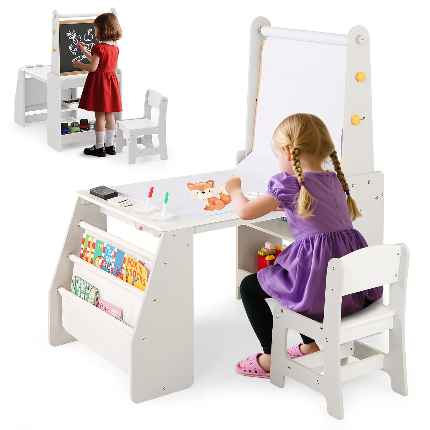 Kids Art Table & Chair Set 4-i - огляд і ціна Kids Art Easel
