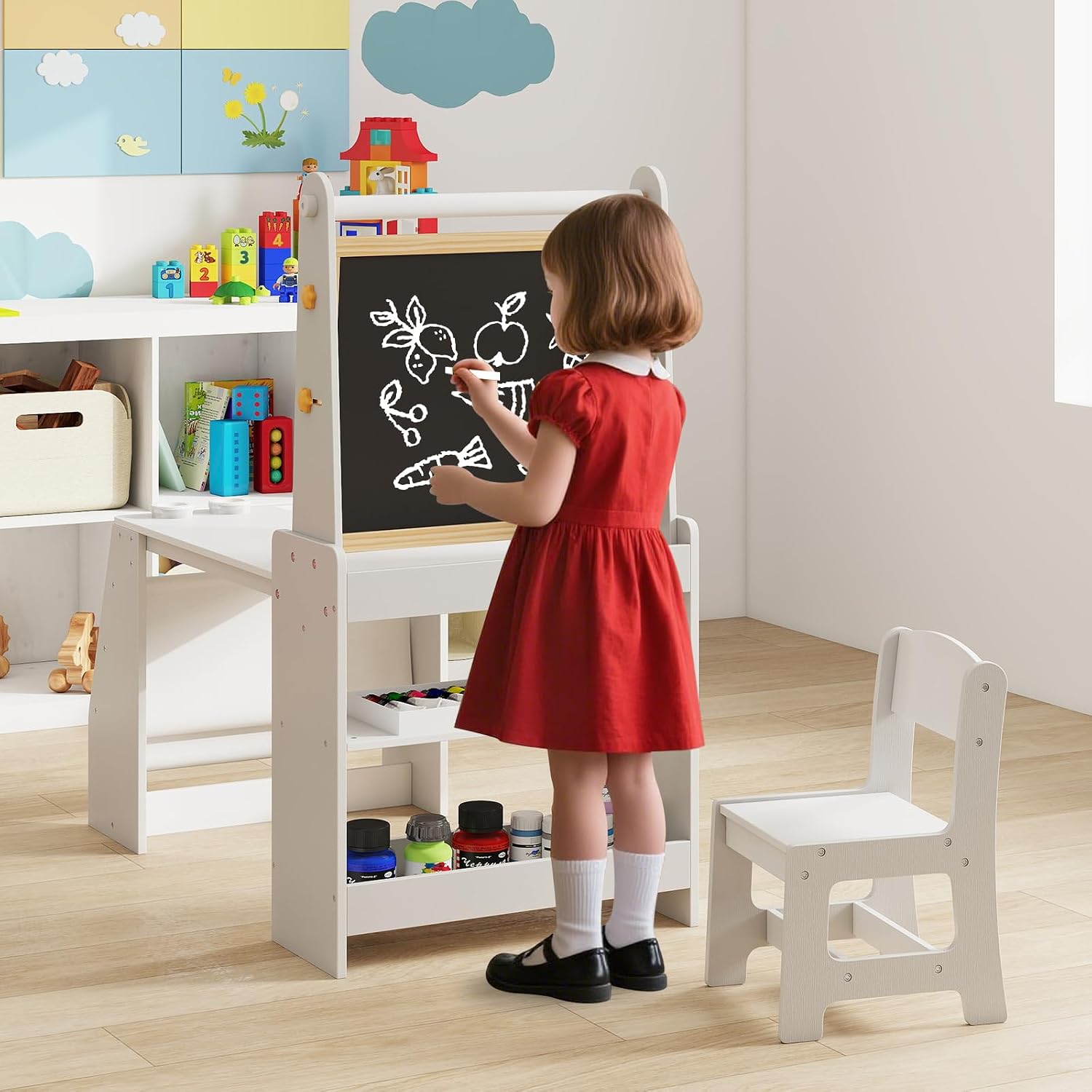 Kids Art Table & Chair Set 4-i - огляд і ціна Kids Art Easel