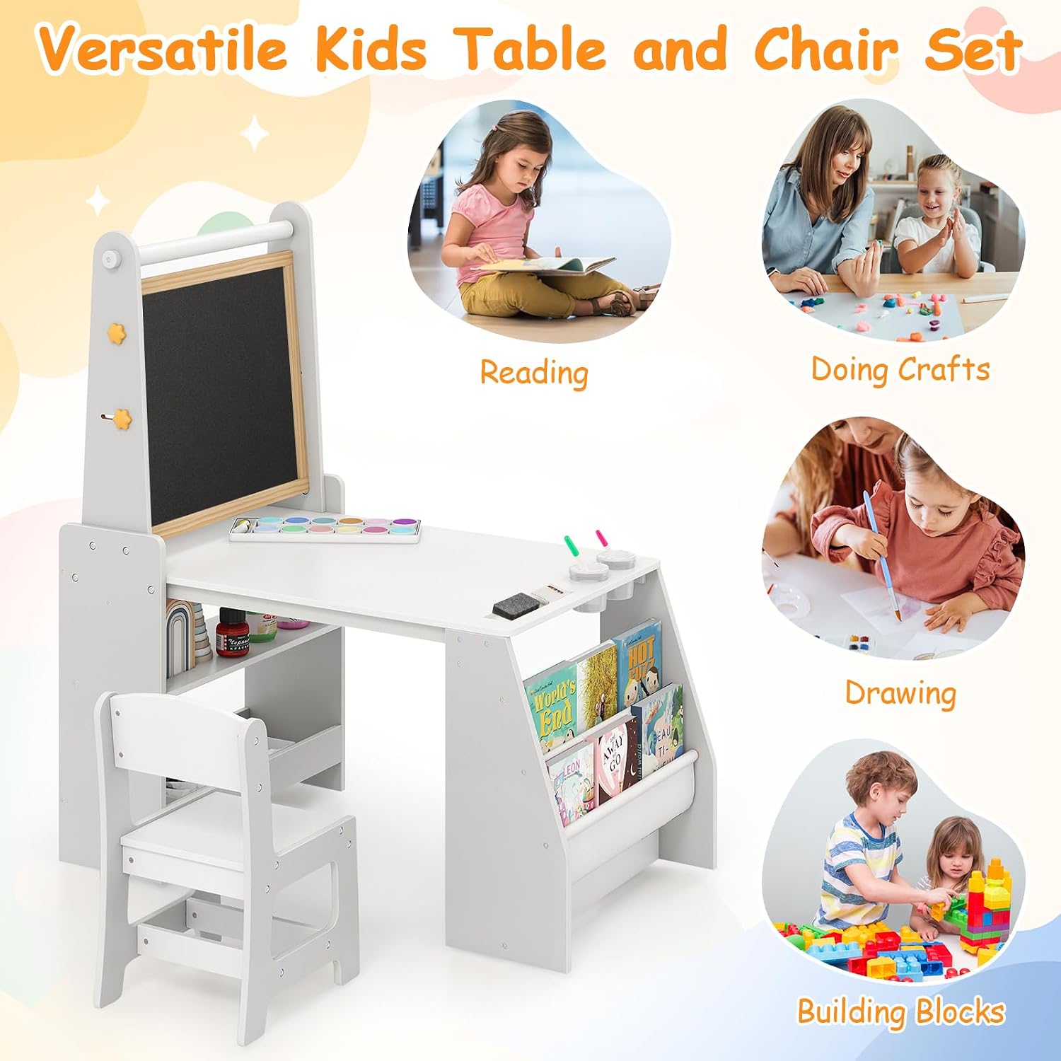 Kids Art Table & Chair Set 4-i - огляд і ціна Kids Art Easel