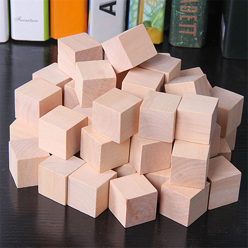 30Pcs/lot 2X2CM Wooden Colorfu - огляд і ціна Wooden Blocks Stacking